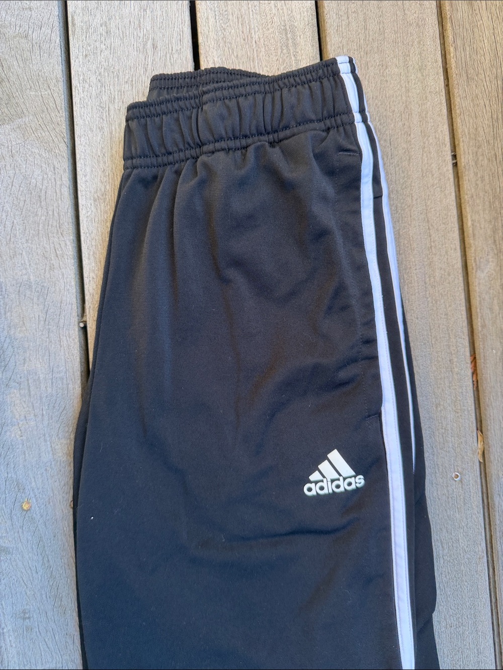 Adidas Men’s S Black Jogger Sweatpants with Logo Blk w/White Stripes - Picture 2 of 8